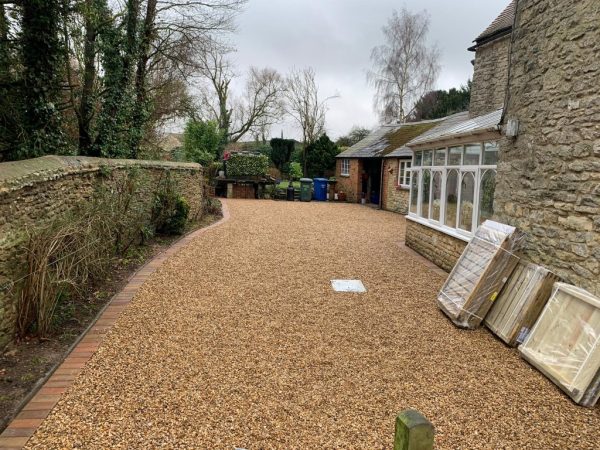 Gravel laid on a driveway in Quedgeley
